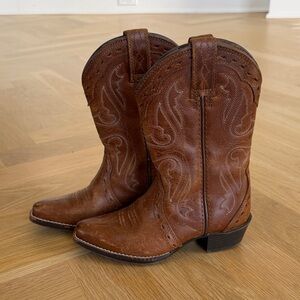 Ariat Kids Brown Real Leather Western Cowboy Boots